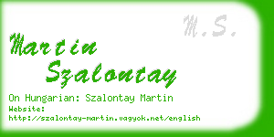 martin szalontay business card